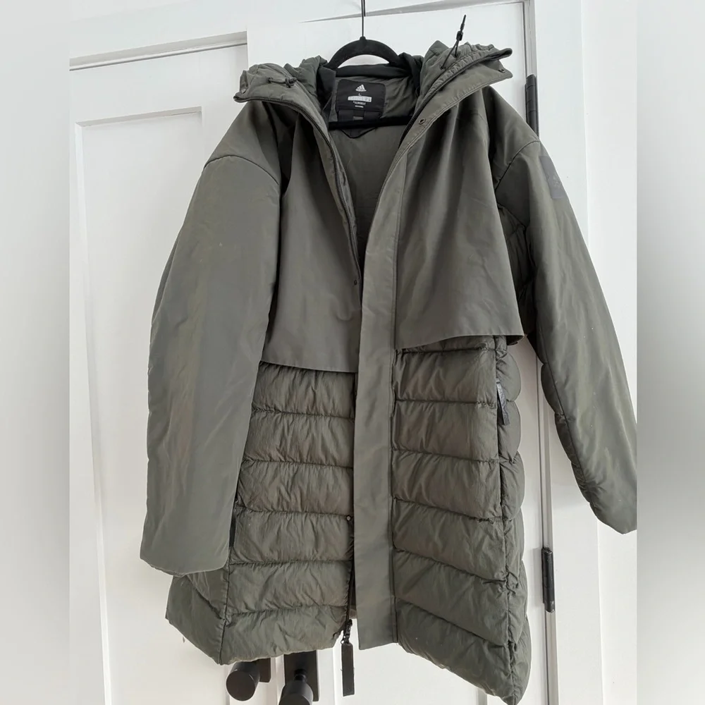 Adidas Men’s Olive Myshelter‎ Climaheat Parka Down Coat sz large